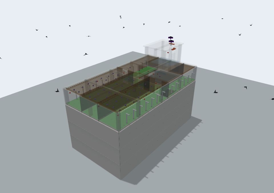 Contoh tampilan 3D rumah walet dari Walet Planner